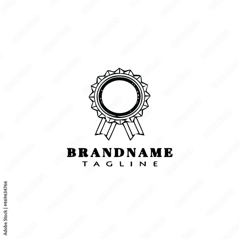 Fototapeta premium cockade with ribbon logo cartoon icon design template black isolated vector creative