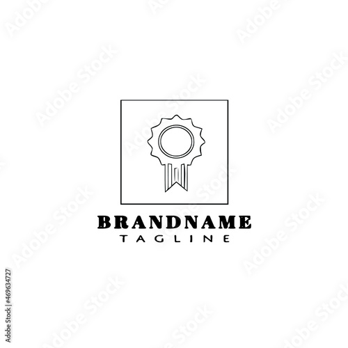 cockade with ribbon logo creative icon design template black isolated vector illustration