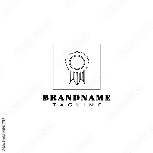 cockade with ribbon logo cartoon icon creative template black isolated vector illustration