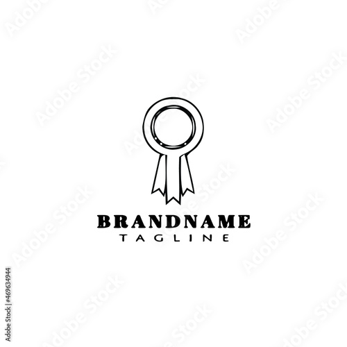 cockade with ribbon logo cartoon icon design template black isolated simple illustration