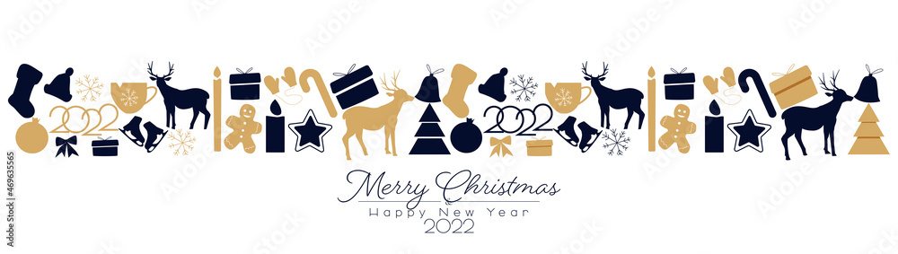 Merry Christmas and Happy New Year 2022 banner. Merry Christmas and Happy New Year 2022 banner.