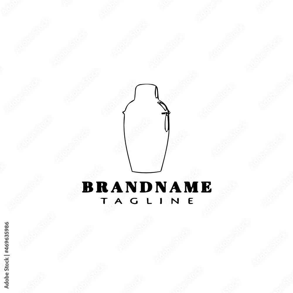 symbol cocktail shaker logo cartoon design icon cute black isolated vector illustration