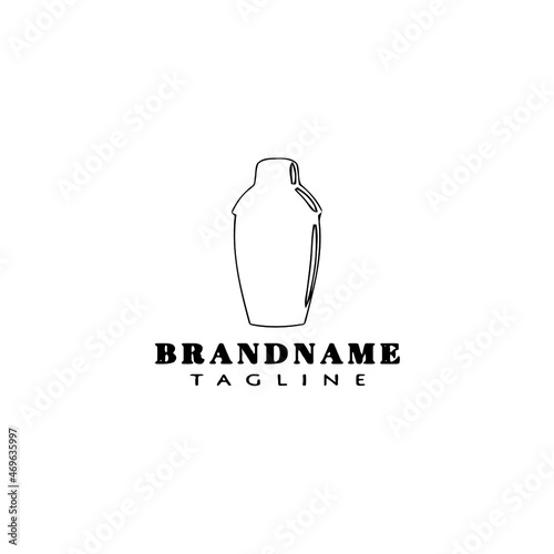 symbol cocktail shaker logo cartoon design icon template cute isolated vector illustration