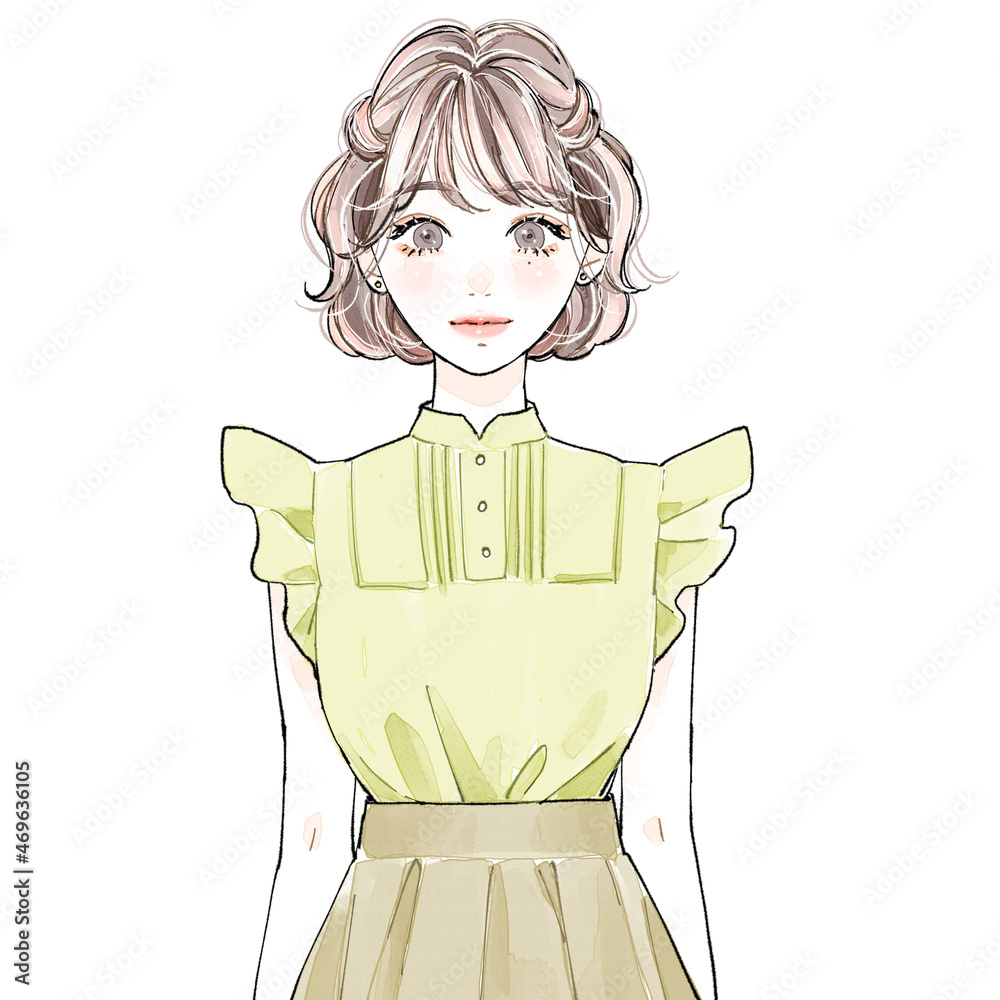 代女性 可愛い系 通常stock Illustration Adobe Stock