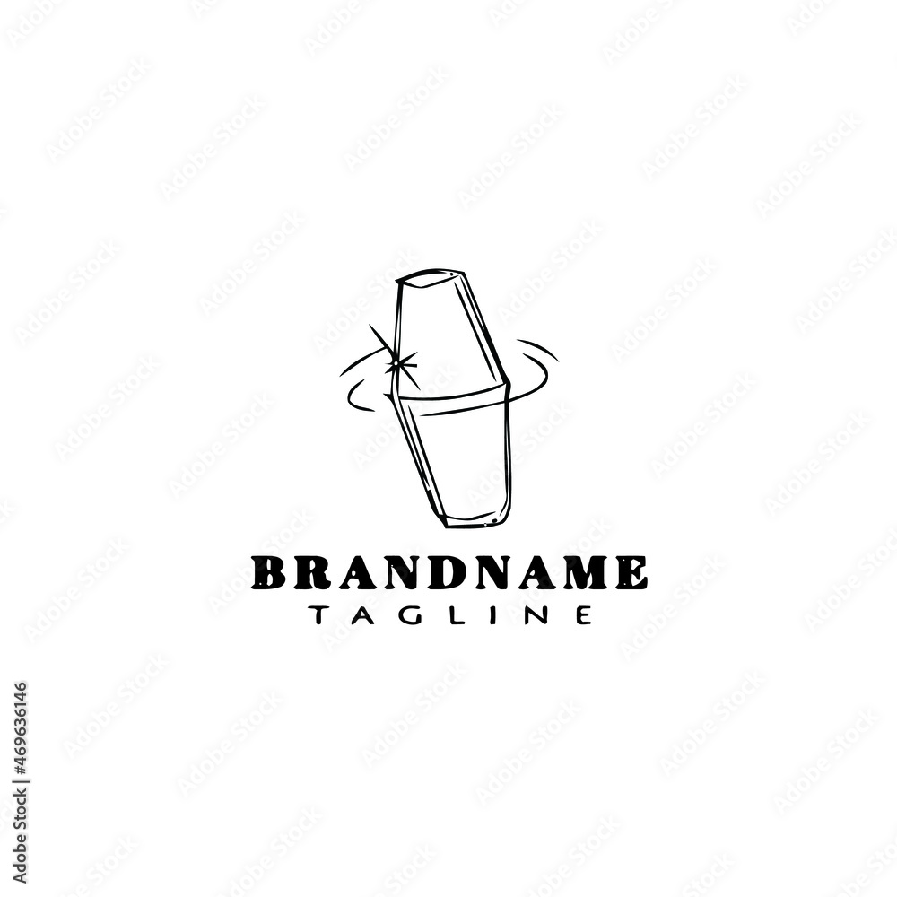 symbol cocktail shaker logo cartoon design icon template flat isolated vector illustration