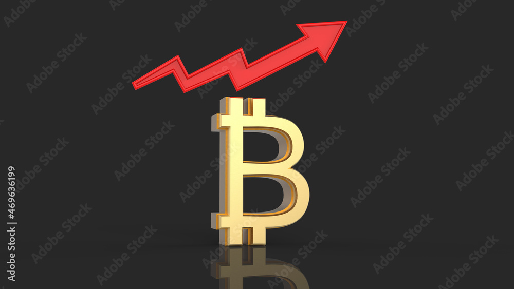 3D Illustration of Bitcoin growing up 3D Illustration of Bitcoin growing up