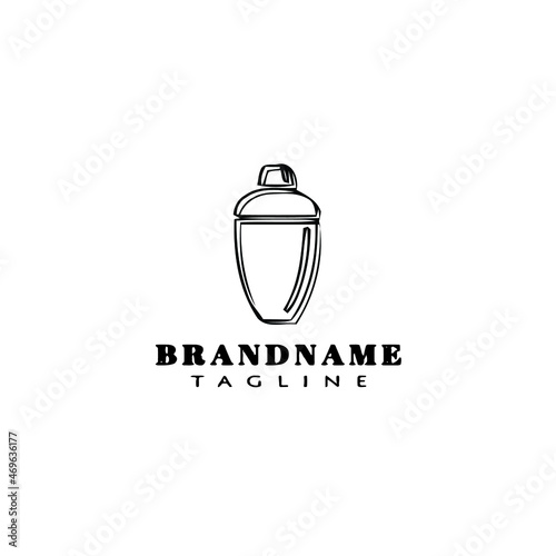 symbol cocktail shaker logo cartoon design icon template black isolated vector flat