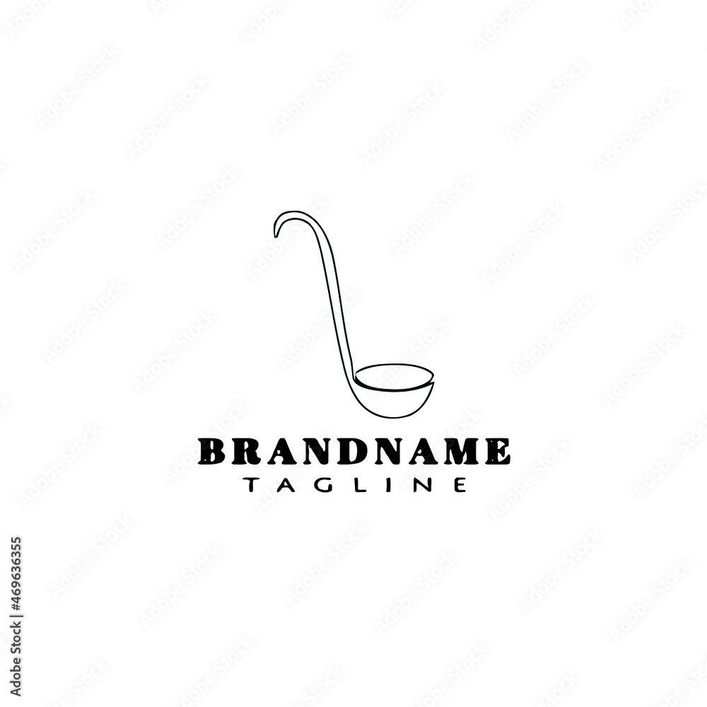 wooden ladle logo cartoon design icon template black isolated illustration wooden ladle logo cartoon design icon template black isolated illustration