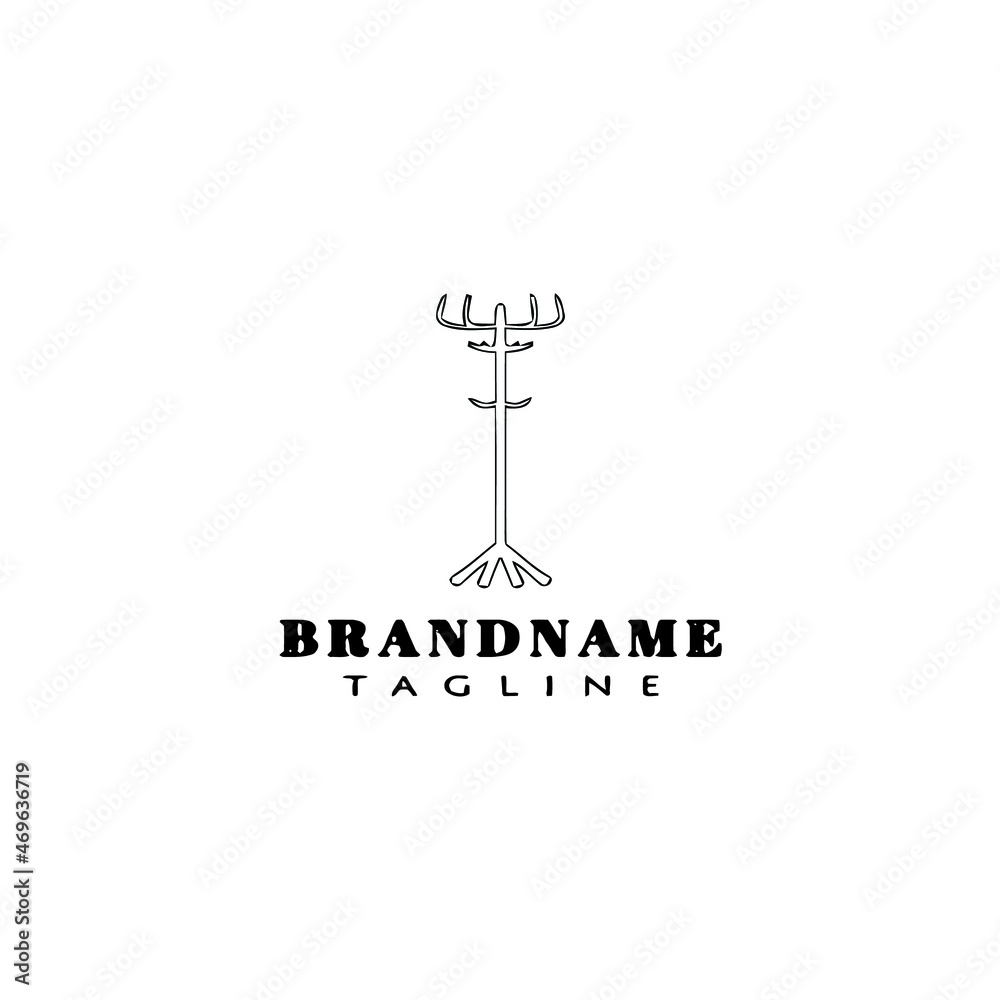 coat stand unique logo template icon design black isolated vector illustration