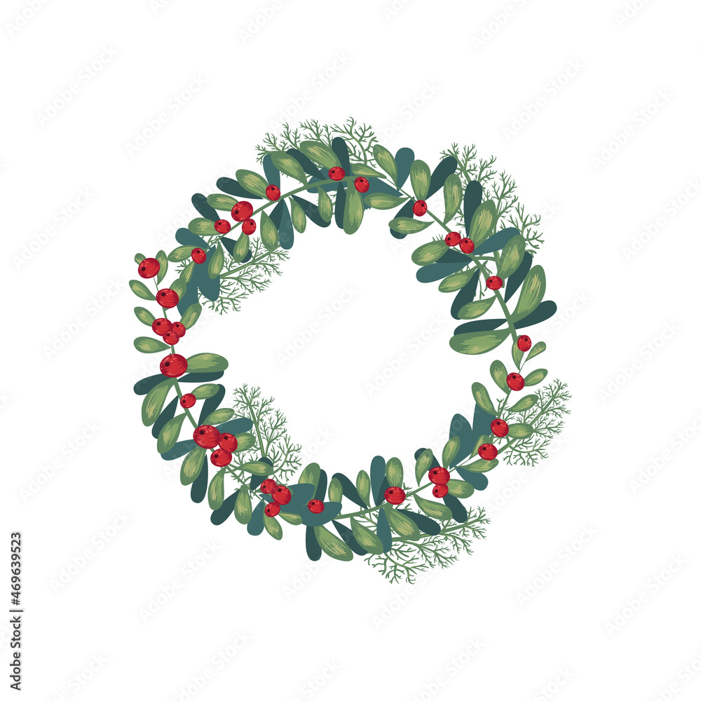mistletoe wreath illustration mistletoe wreath illustration