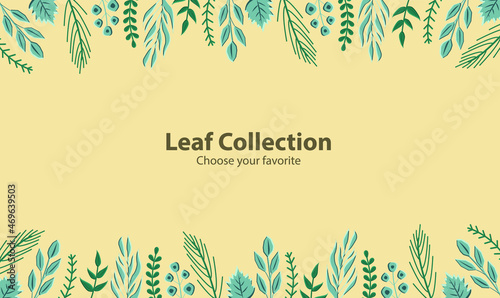 garden print jungle layout poster border wallpaper background leaf nature leaves pattern summer fall ornate trendy backdrop isolated cloth green blue yellow vector logo orange decoration abstract