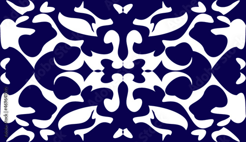 illustration design of white and navy color abstract pattern mandala perfect for wallpaper, banner, template and etc