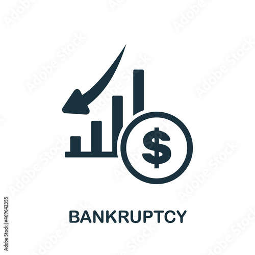 Bankruptcy icon. Monochrome sign from crisis collection. Creative Bankruptcy icon illustration for web design, infographics and more