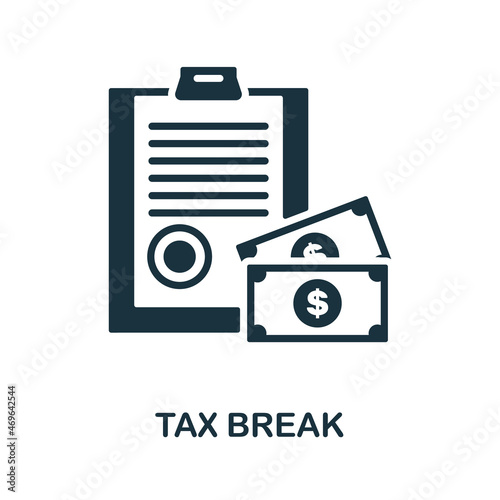 Tax Break icon. Monochrome sign from crisis collection. Creative Tax Break icon illustration for web design, infographics and more