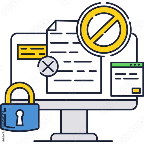 Access denied icon vector computer with error