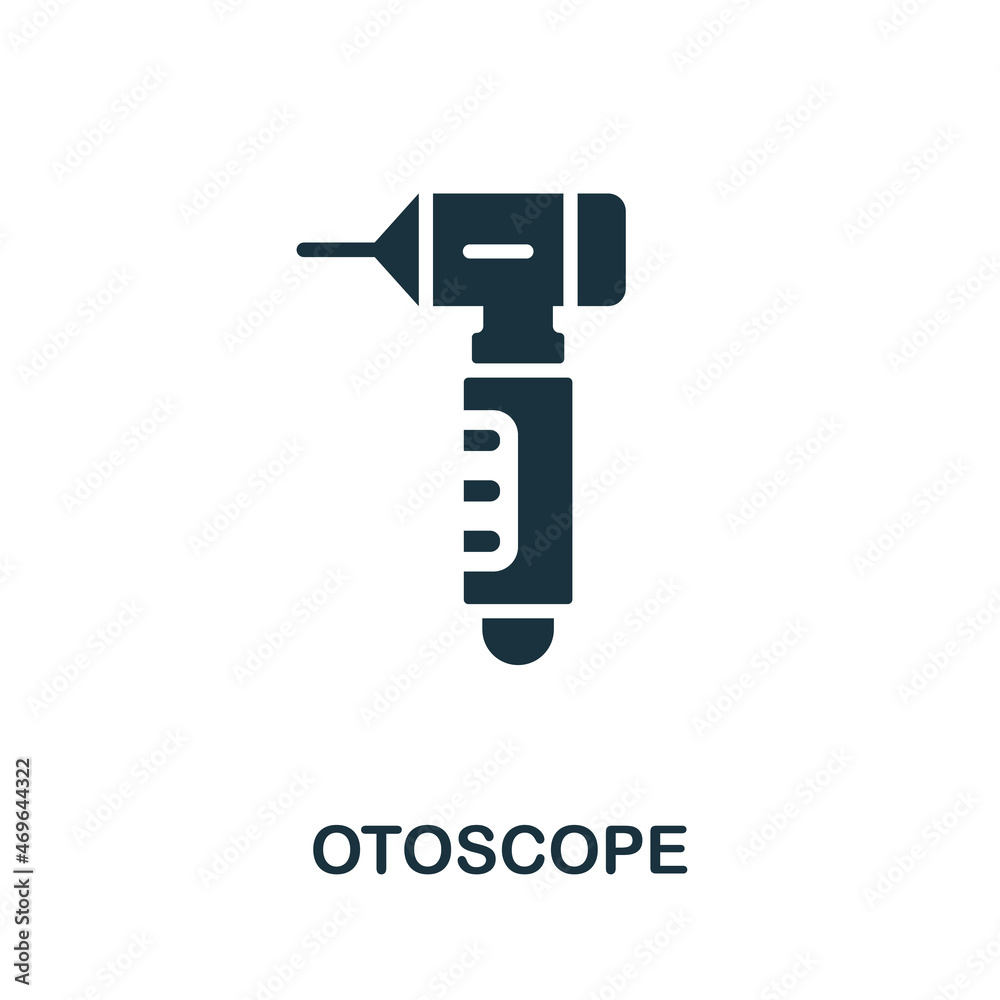 Otoscope icon. Monochrome sign from medical equipment collection. Creative Otoscope icon illustration for web design, infographics and more