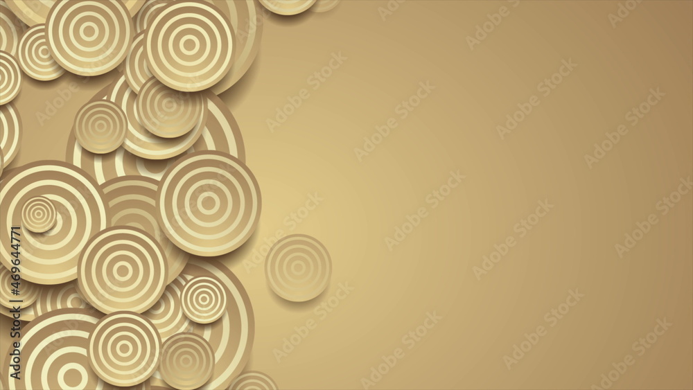 Brown circles and rings abstract geometric background Brown circles and rings abstract geometric background