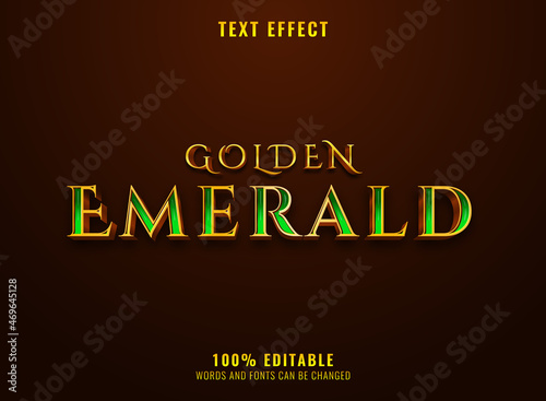 fantasy luxury golden emerald text effect