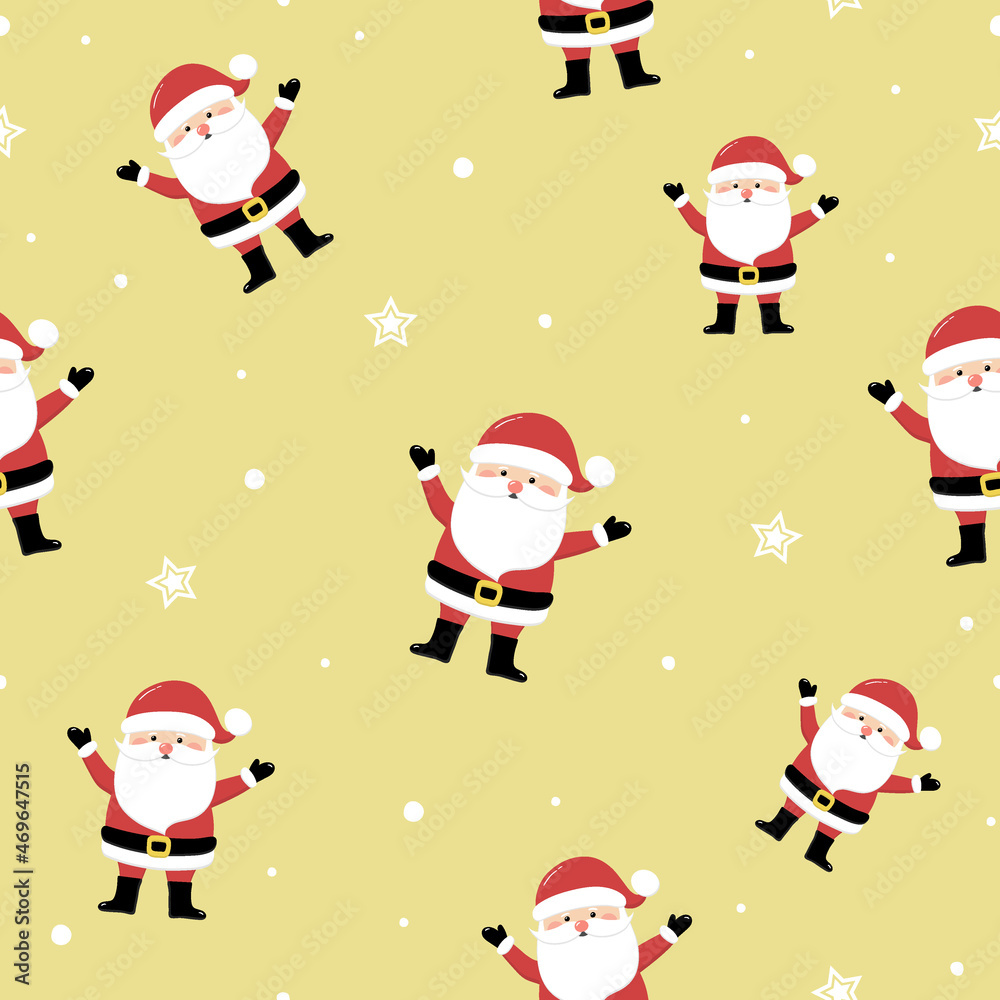 Design of Xmas pattern with Santa Claus. Christmas concept. Vector