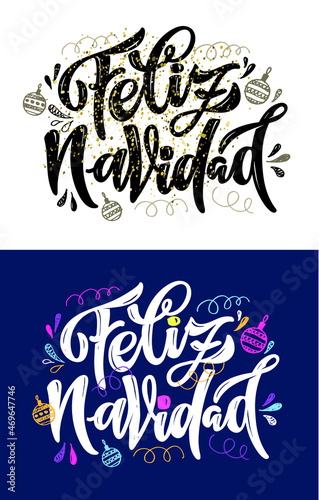 I wish you a Merry Christmas (Te deseo Feliz Navidad) - Calligraphy phrase for Christmas. Hand drawn lettering for Xmas greetings cards, invitations.
