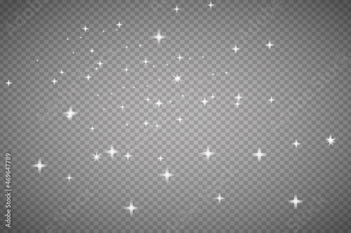 Set of Glowing Light Stars with Sparkles. Light effect. Vector Illustration