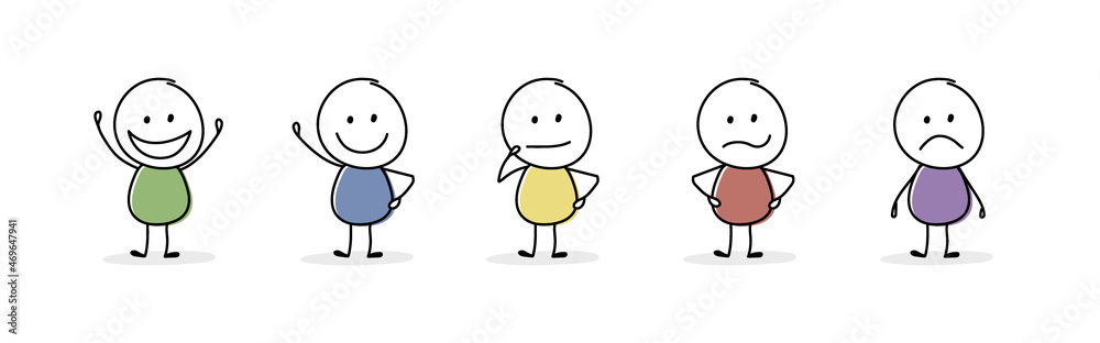 Collection of funny stickman showing gestures. Vector Collection of funny stickman showing gestures. Vector