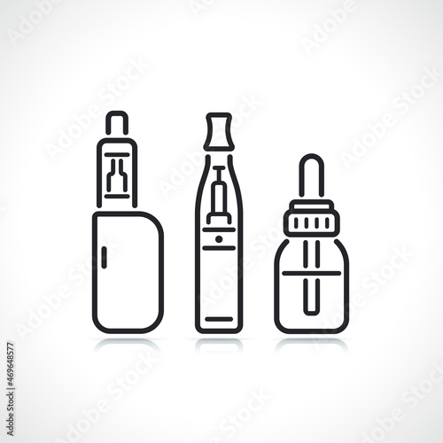 electronic cigarette thin line icons