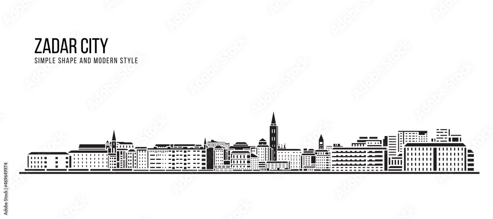 Cityscape Building Abstract Simple shape and modern style art Vector design - Zadar city