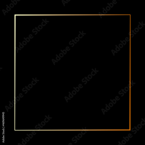 Vector square simple Gold Frame isolated on Black Background. Decoration,  border, template in flat style for your design Stock Vector | Adobe Stock