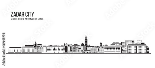 Cityscape Building Abstract Simple shape and modern style art Vector design - Zadar city