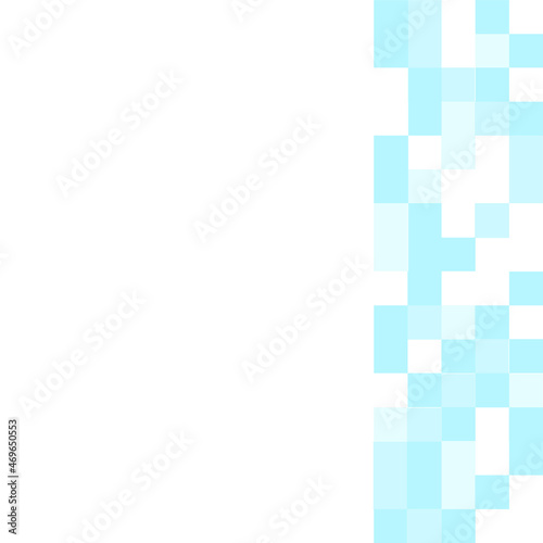 Blue Pixelated cluster bar abstract background with white backdrop