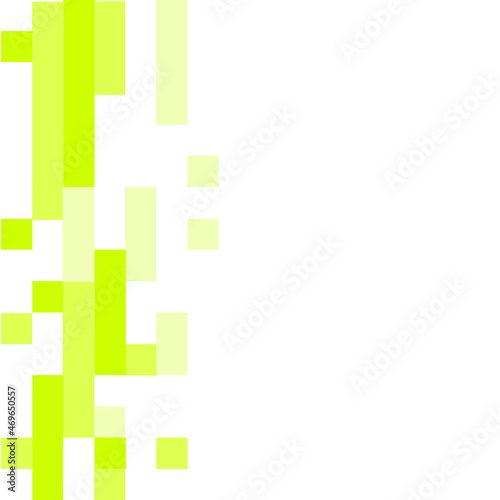 Green Pixelated cluster bar abstract background with white backdrop