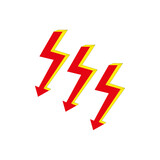 Three lightning icon on white background