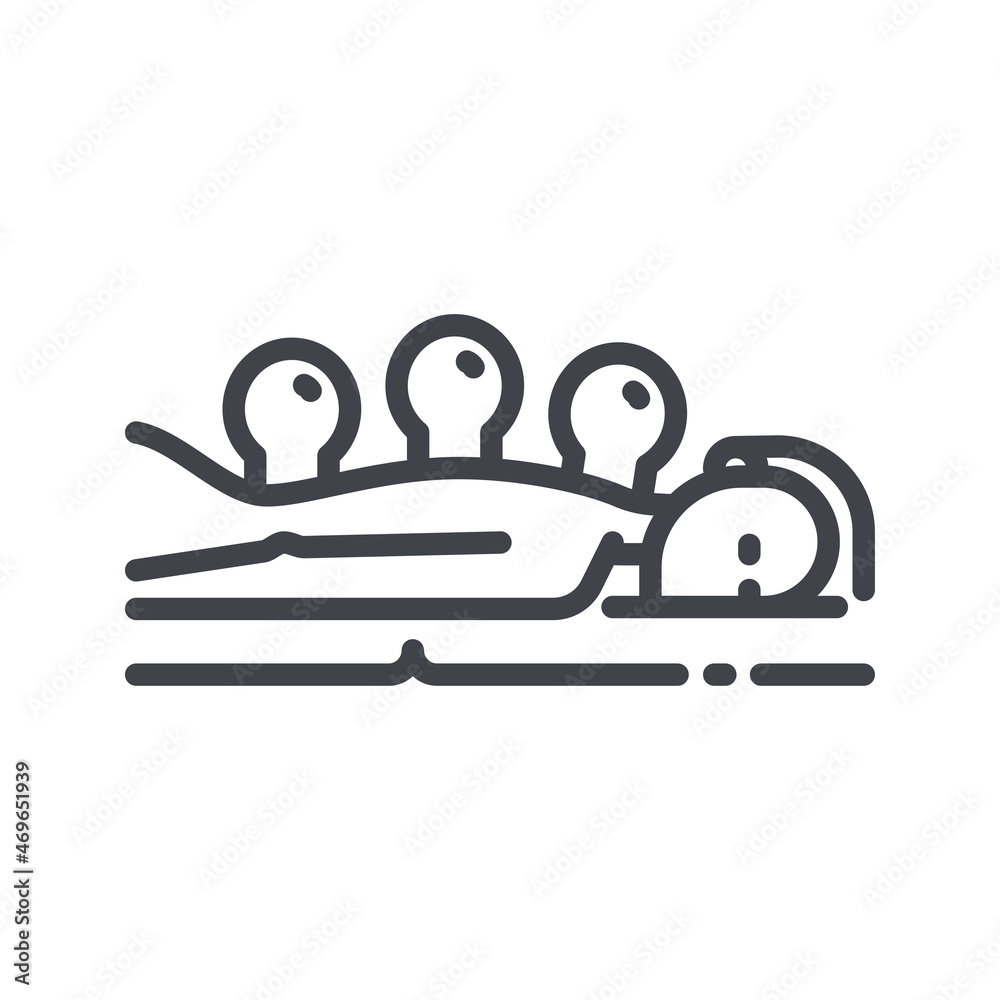 Cupping treatment line icon isolated on transparent background. Cupping treatment line icon isolated on transparent background.