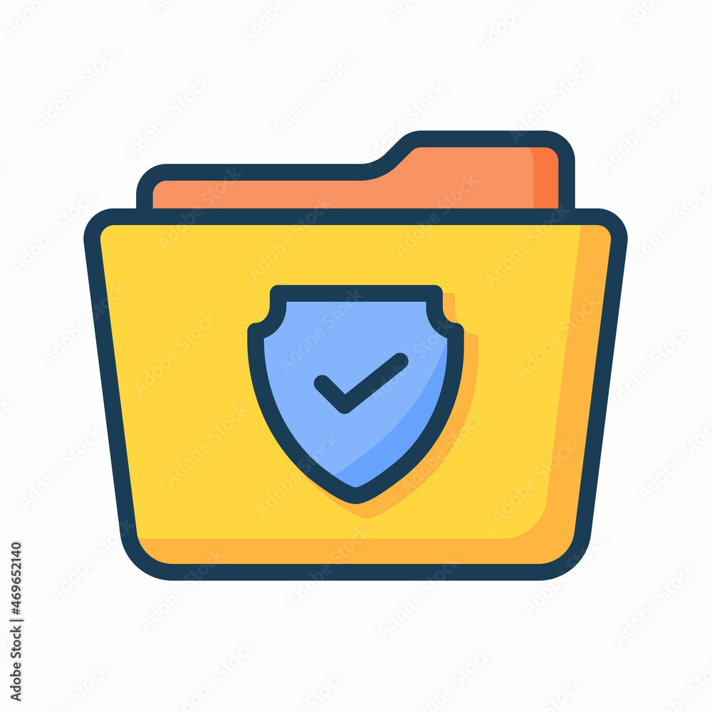 folder secure shield encryption single isolated icon with filled line style folder secure shield encryption single isolated icon with filled line style