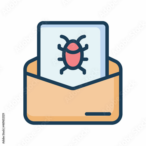 scammer scam email malware spam single isolated icon with filled line style