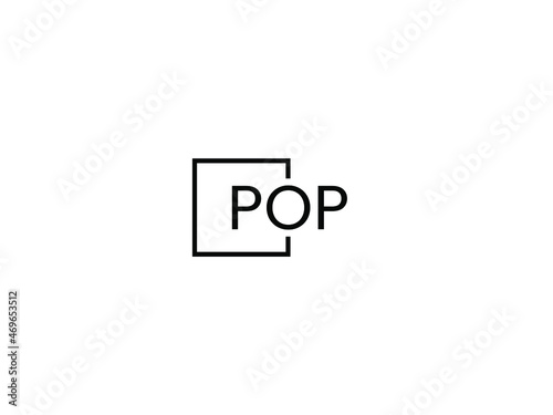 POP letter initial logo design vector illustration