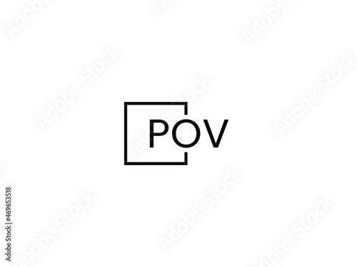 POV letter initial logo design vector illustration
