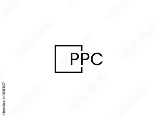 PPC letter initial logo design vector illustration