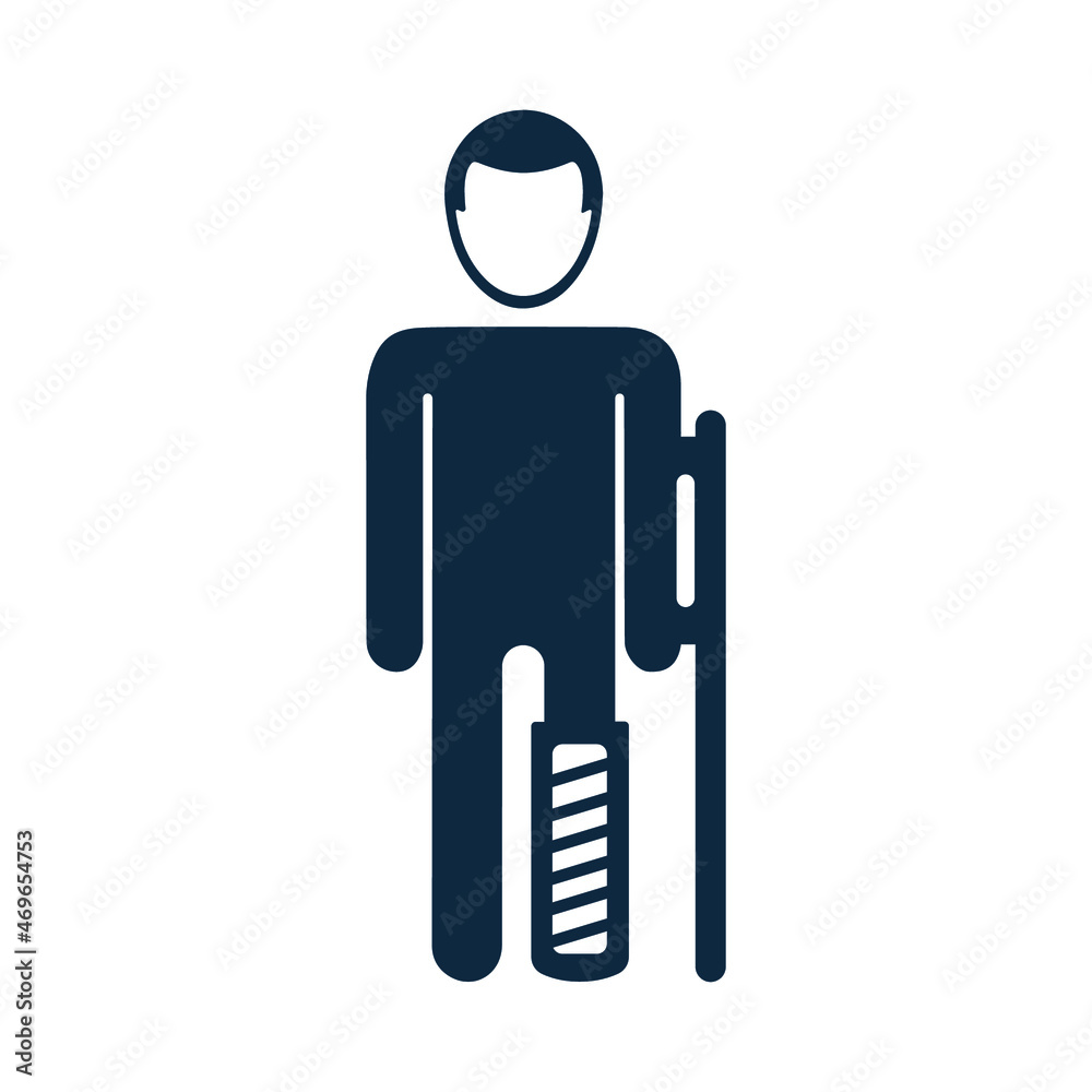 Leg, broken, patient, treatment, healthcare, medicine icon. Simple flat design concept. Leg, broken, patient, treatment, healthcare, medicine icon. Simple flat design concept.