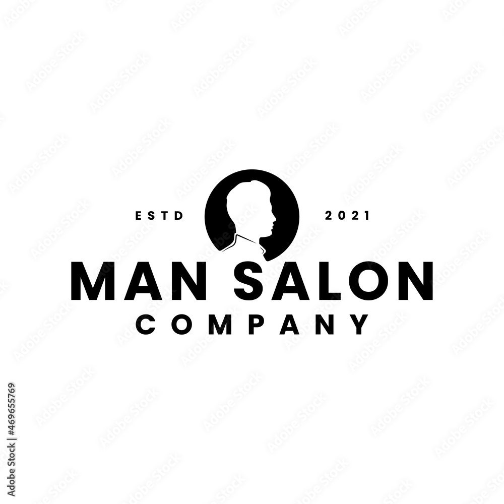 man salon logo design idea