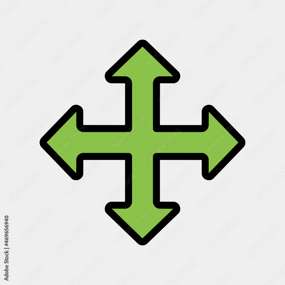Move icon vector illustration in filled line style, use for website mobile app presentation Move icon vector illustration in filled line style, use for website mobile app presentation