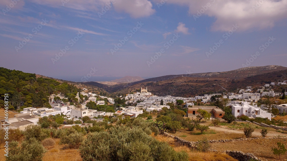 Lefkes village panoramic view. Paros island in Greece Lefkes village panoramic view. Paros island in Greece
