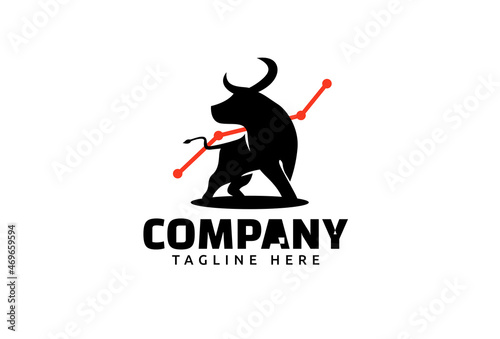 investment bull logo with a combination of a bull and chart as the icon.