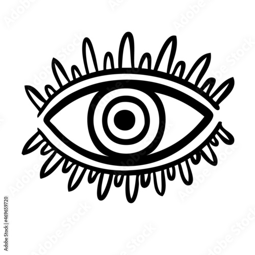Evil Seeing eye symbol. Occult mystic emblem, graphic design.