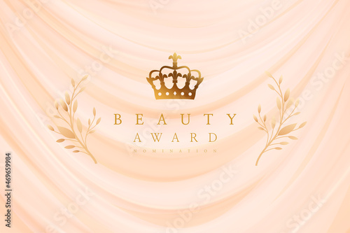 Winner award champion realistic golden trophy and crown template 