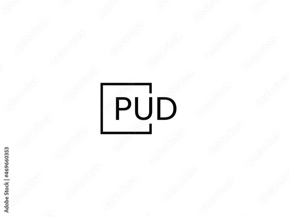 PUD letter initial logo design vector illustration