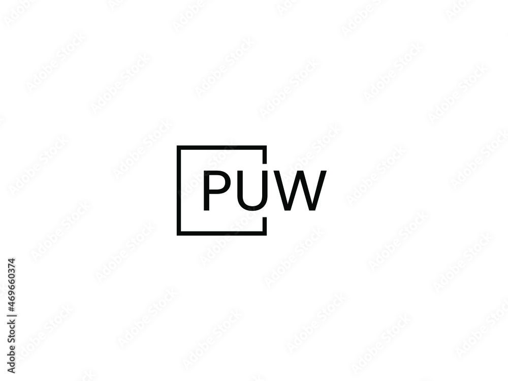 Fototapeta premium PUW letter initial logo design vector illustration
