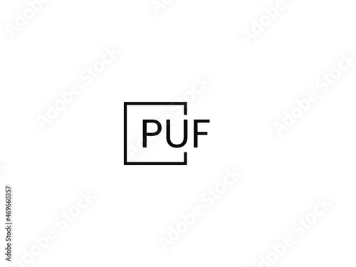 PUF letter initial logo design vector illustration