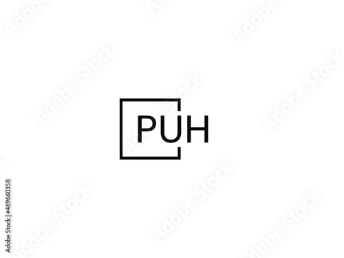 PUH letter initial logo design vector illustration